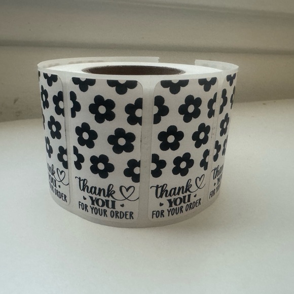 100 Floral Soft Edge Rectangle Thank You Stickers | thank you for your order - Picture 10 of 15